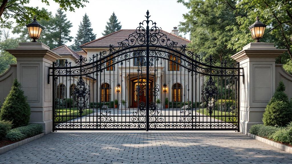 Budget-friendly Ornamental Iron Entry Gate - Professional Ornamental Iron by Fencing & Gates contractors