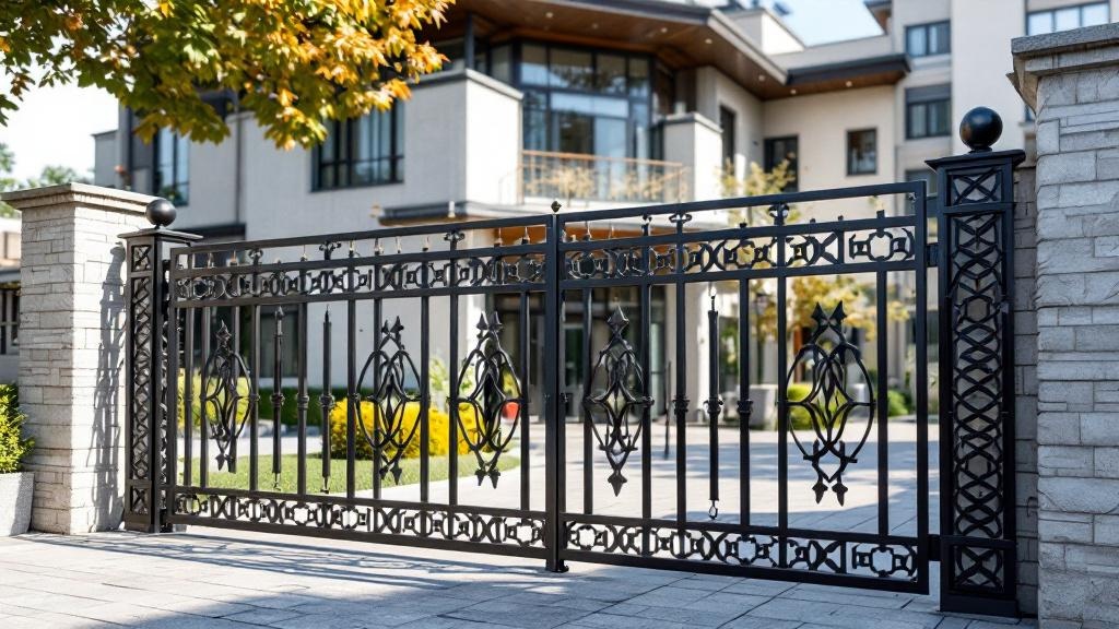 Modern Flat Top Iron Fence - Traditional - Professional Ornamental Iron by Fencing & Gates contractors