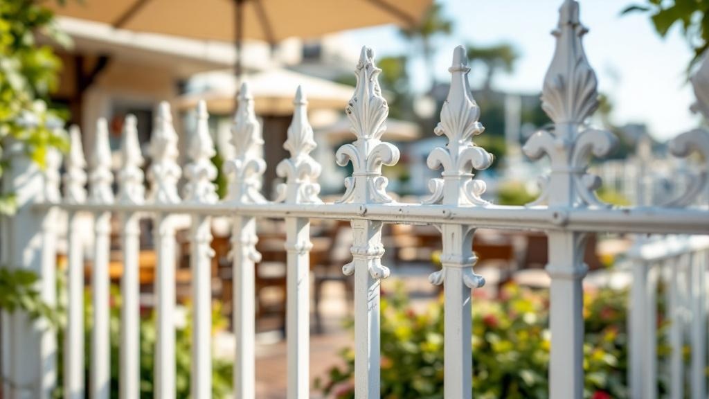 White Ornamental Iron Fence Project - Professional Ornamental Iron by Fencing & Gates contractors
