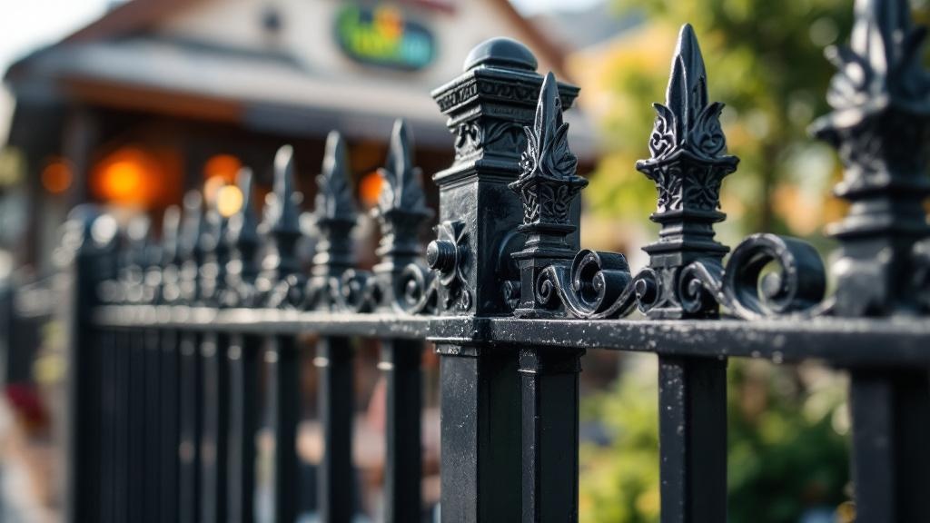Custom Iron Fence Post Detail - Professional Ornamental Iron by Fencing & Gates contractors