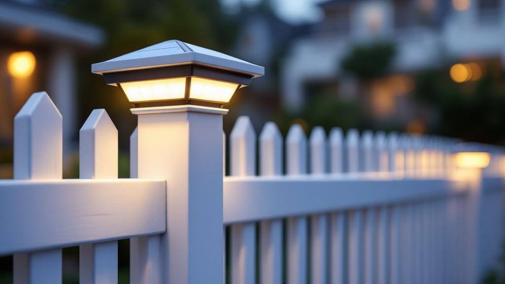 Vinyl Post with Solar Cap - Residential - Professional Vinyl Fence by Fencing & Gates contractors