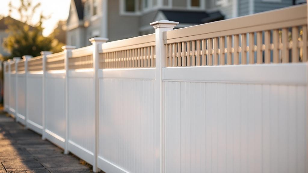 Quality Two-Tone Vinyl Fence - Professional Vinyl Fence by Fencing & Gates contractors