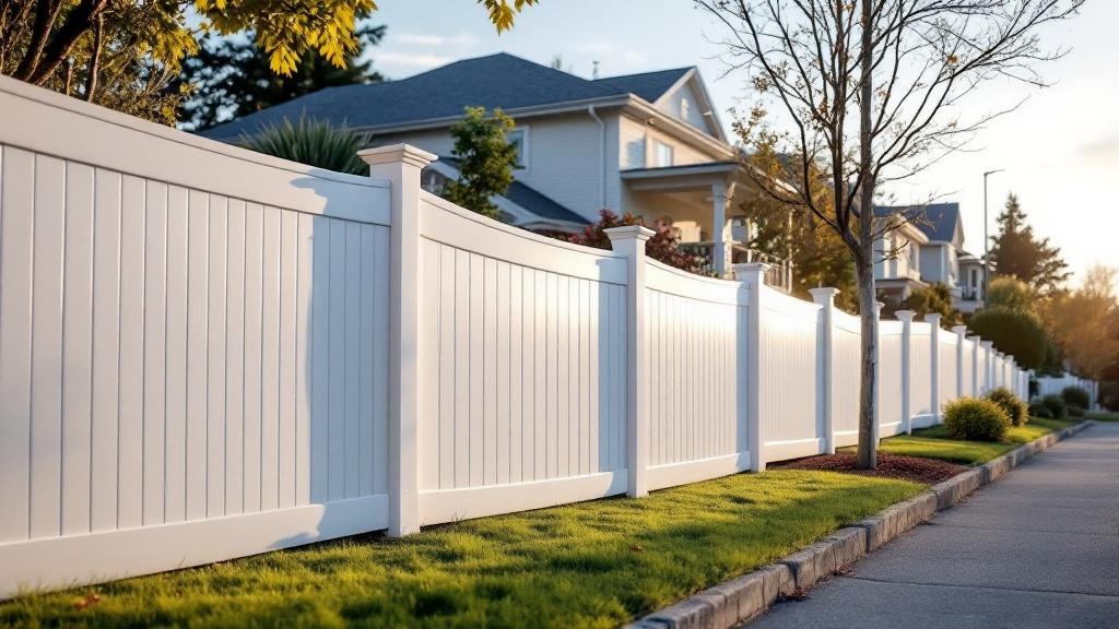Custom Stepped Vinyl Fence on Slope - Professional Vinyl Fence by Fencing & Gates contractors