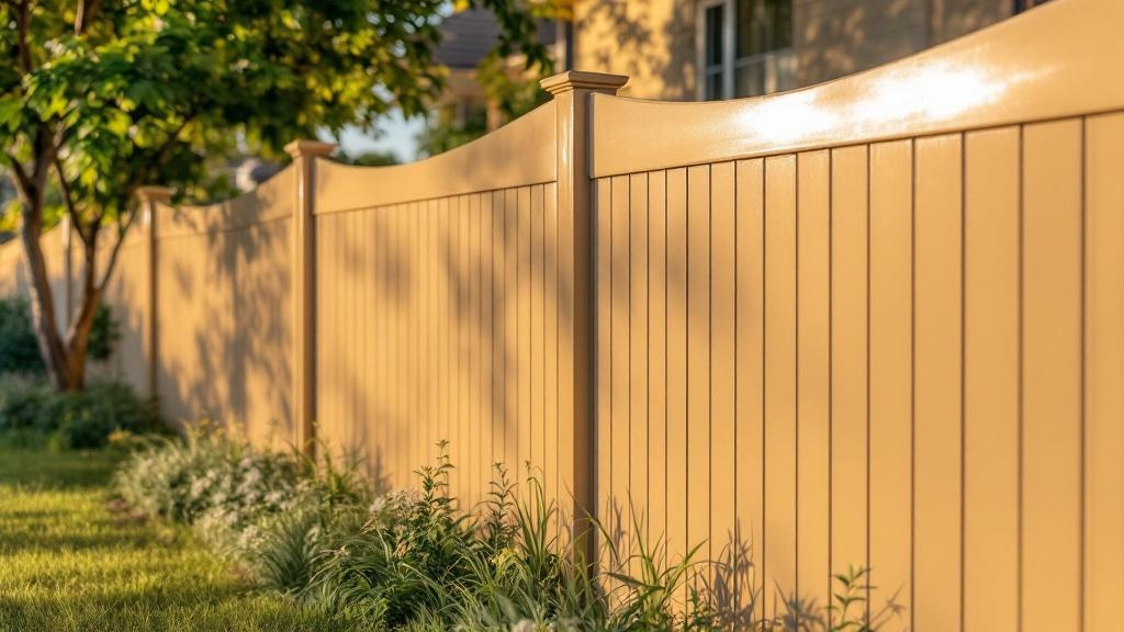 Expert Tan Vinyl Privacy Fence - Professional Vinyl Fence by Fencing & Gates contractors