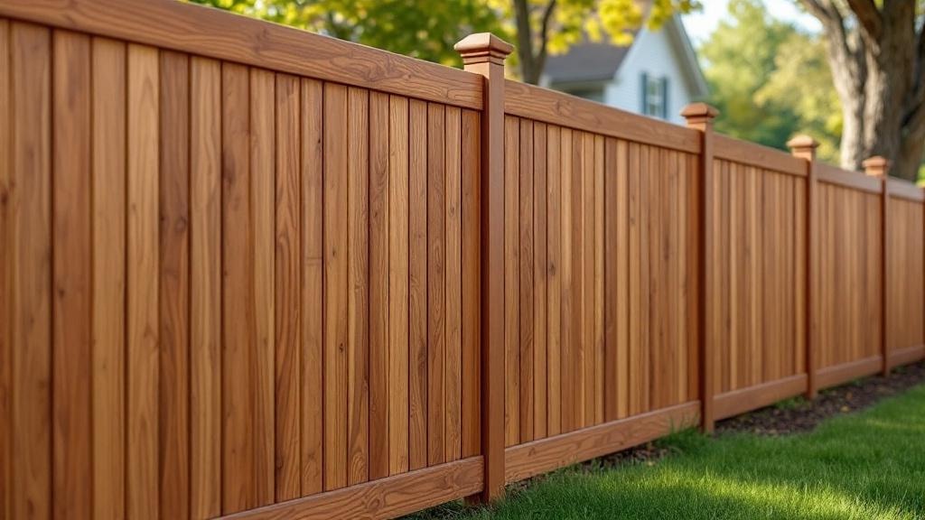 Custom Wood Grain Textured Vinyl - Professional Vinyl Fence by Fencing & Gates contractors