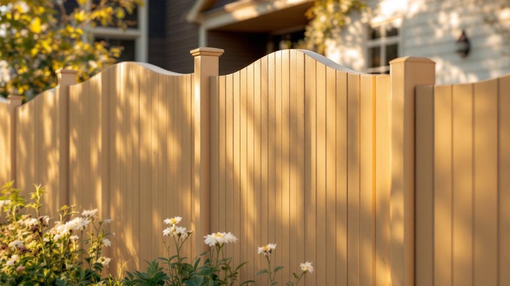 Expert Tan Vinyl Privacy Fence - Professional Vinyl Fence by Fencing & Gates contractors