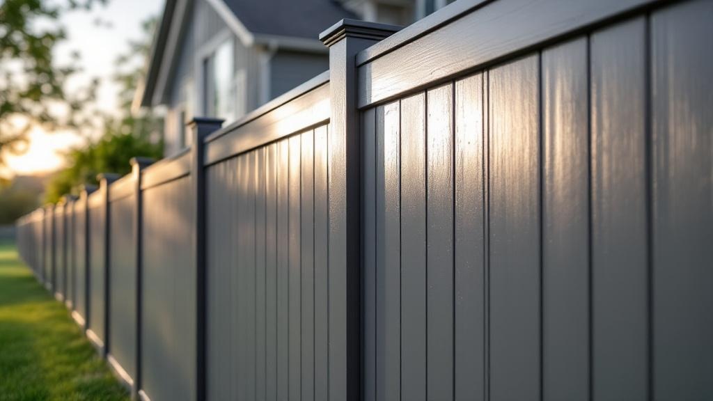 Gray Vinyl Privacy Fence for Rural Properties - Professional Vinyl Fence by Fencing & Gates contractors