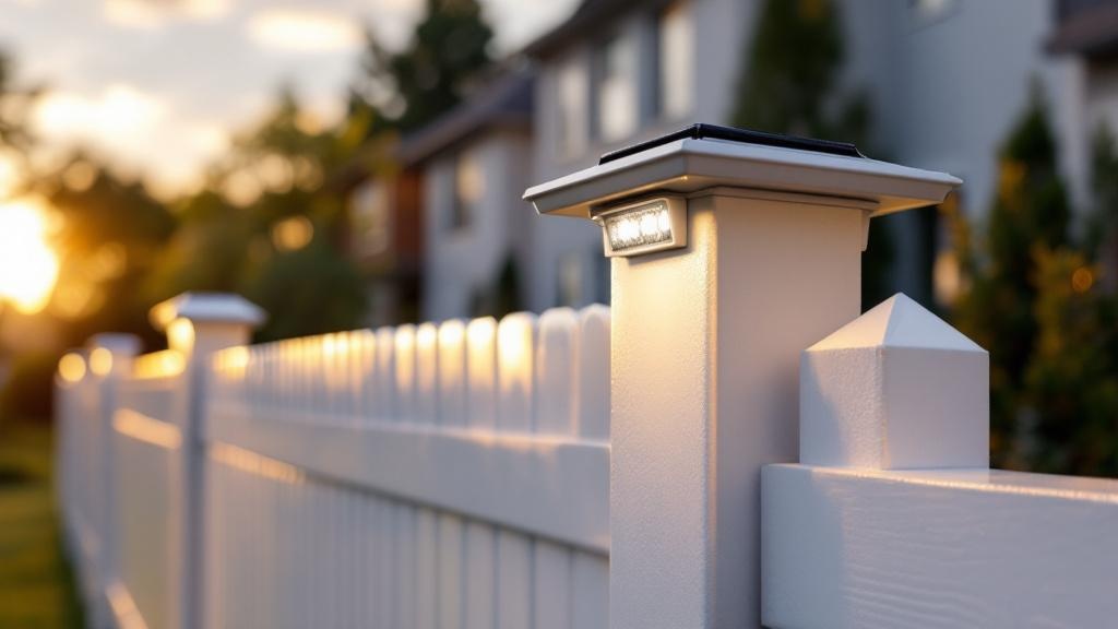Vinyl Post with Solar Cap - Residential - Professional Vinyl Fence by Fencing & Gates contractors