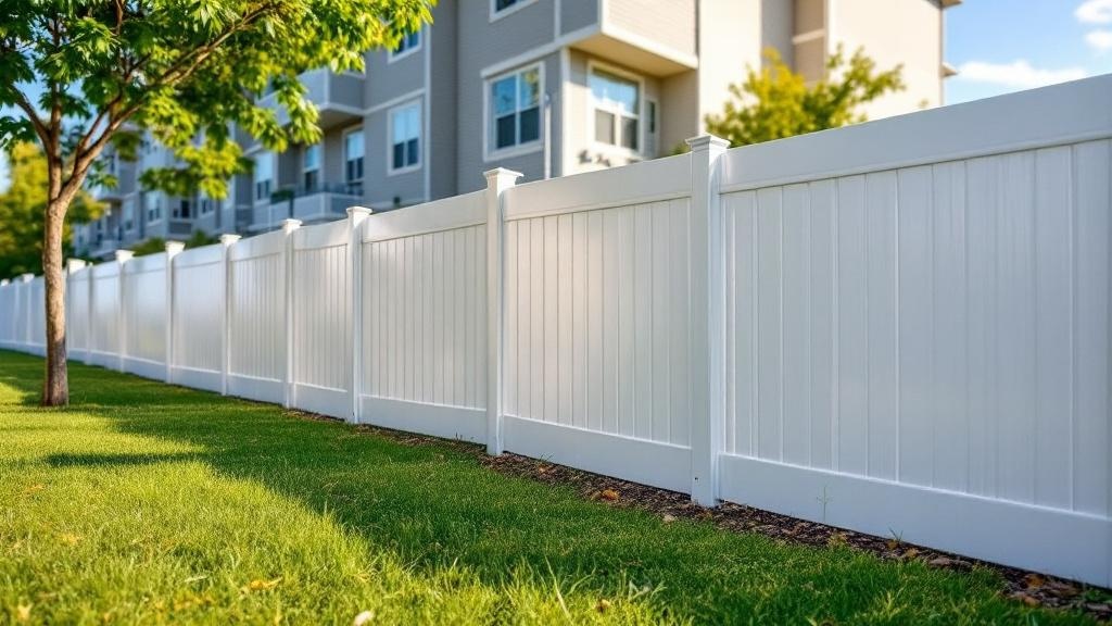 Commercial Vinyl Fence for Apartment Properties - Professional Vinyl Fence by Fencing & Gates contractors