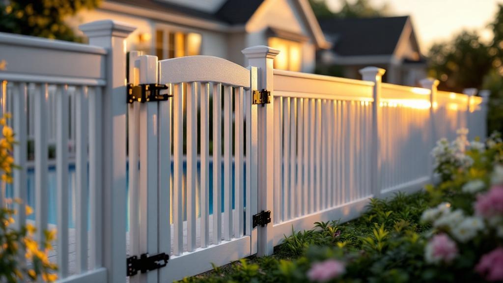 Vinyl Pool Safety Fence Project - Professional Vinyl Fence by Fencing & Gates contractors