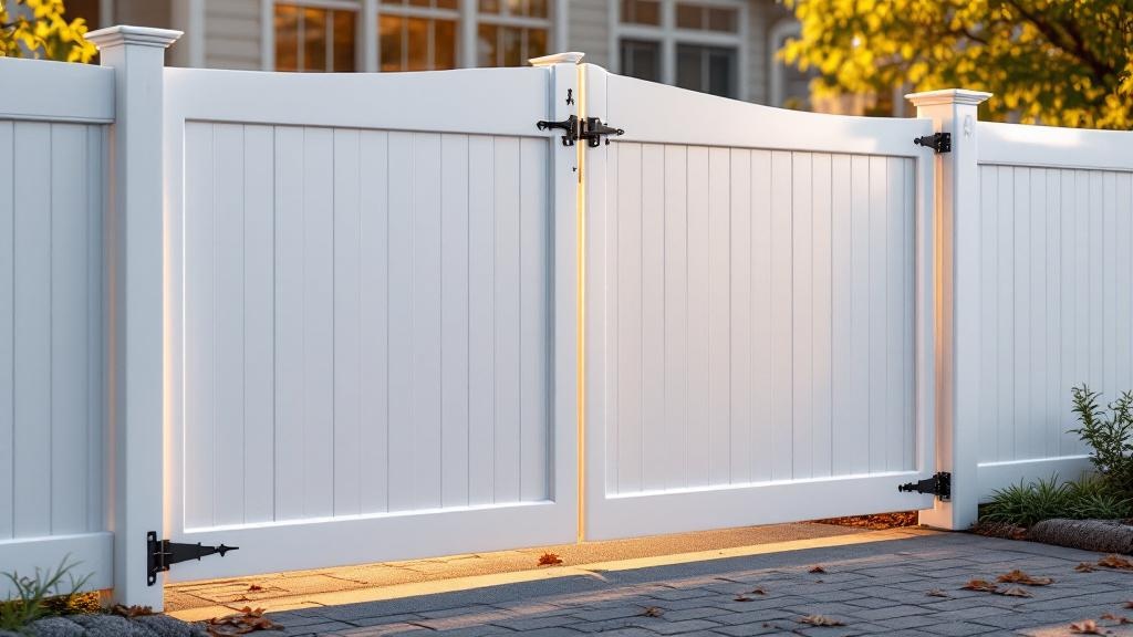 Vinyl Privacy Gate for Office Properties - Professional Vinyl Fence by Fencing & Gates contractors