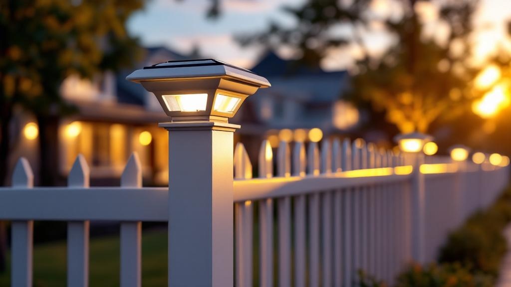 Vinyl Post with Solar Cap - Residential - Professional Vinyl Fence by Fencing & Gates contractors