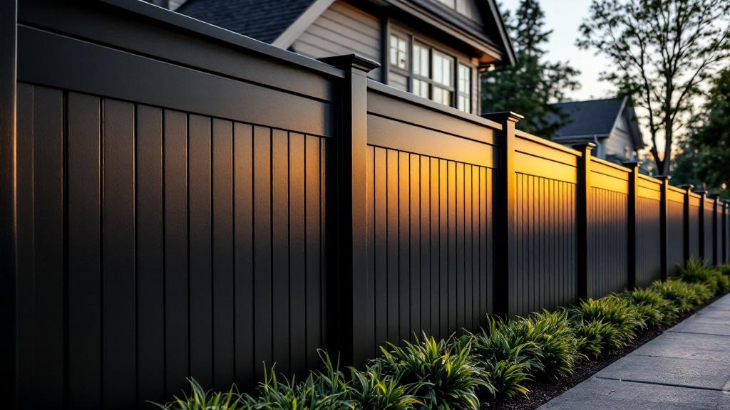 Complete Black Vinyl Privacy Fence - Professional Vinyl Fence by Fencing & Gates contractors