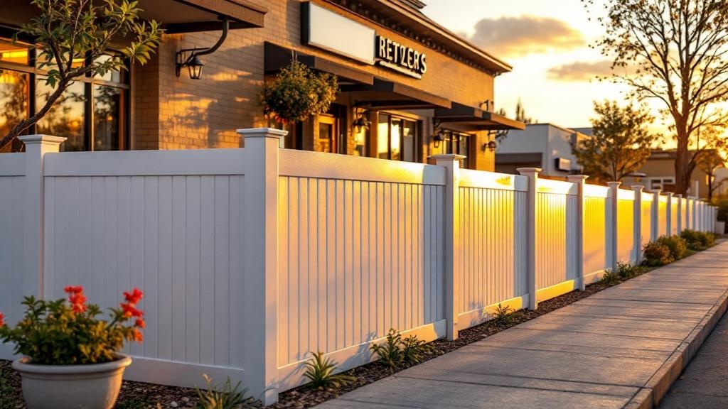 Commercial Vinyl Fence for Retail Properties - Professional Vinyl Fence by Fencing & Gates contractors