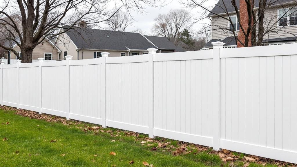 White Vinyl Privacy Fence - Residential - Professional Vinyl Fence by Fencing & Gates contractors