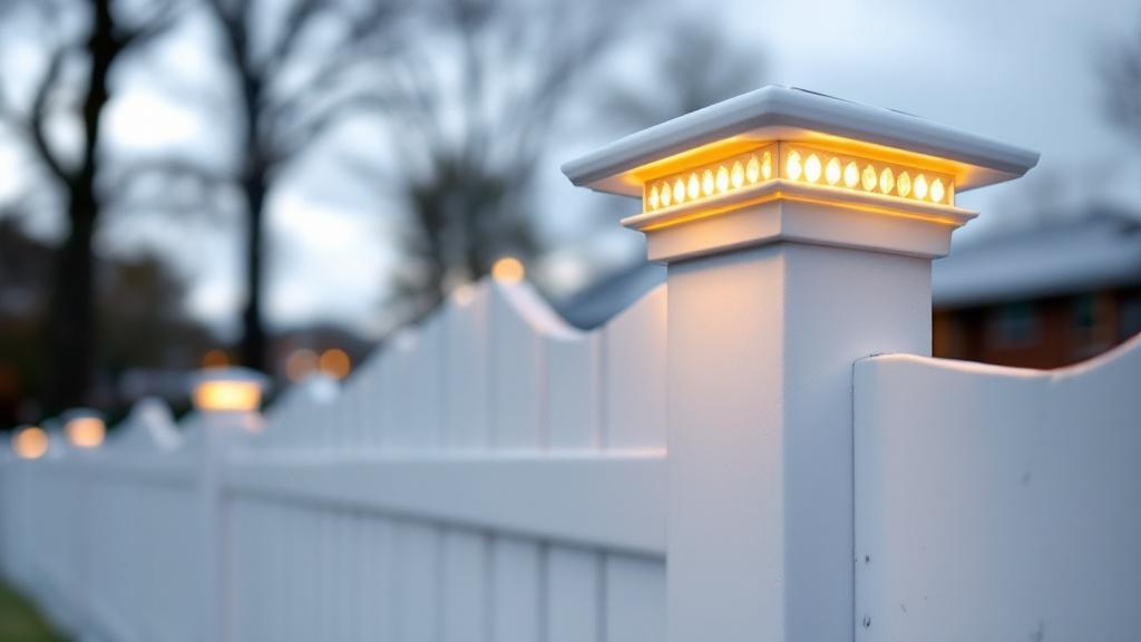 Vinyl Post with Solar Cap - Residential - Professional Vinyl Fence by Fencing & Gates contractors