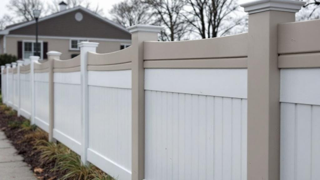Custom Two-Tone Vinyl Fence - Professional Vinyl Fence by Fencing & Gates contractors