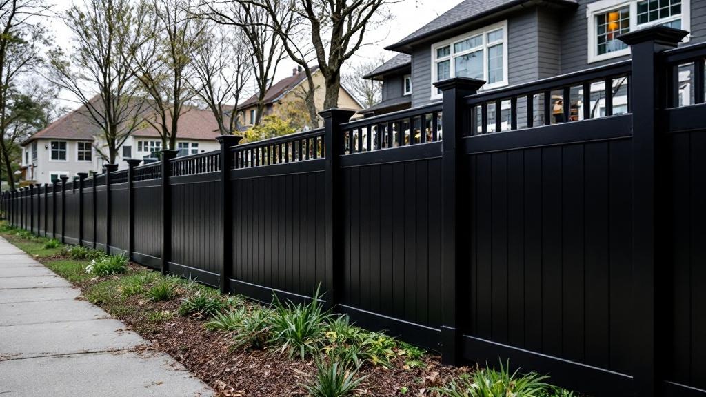 Custom Black Vinyl Privacy Fence - Professional Vinyl Fence by Fencing & Gates contractors