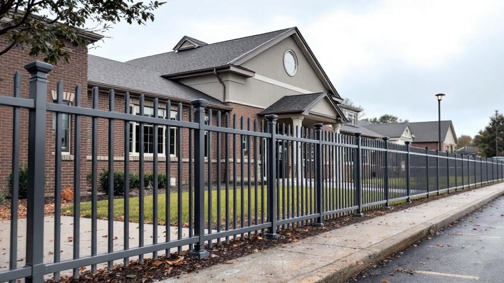Commercial Vinyl Fence for School Properties - Professional Vinyl Fence by Fencing & Gates contractors