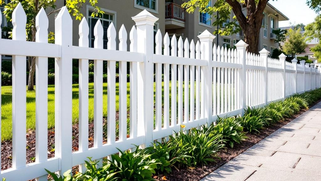 White Vinyl Picket Fence Project - Professional Vinyl Fence by Fencing & Gates contractors
