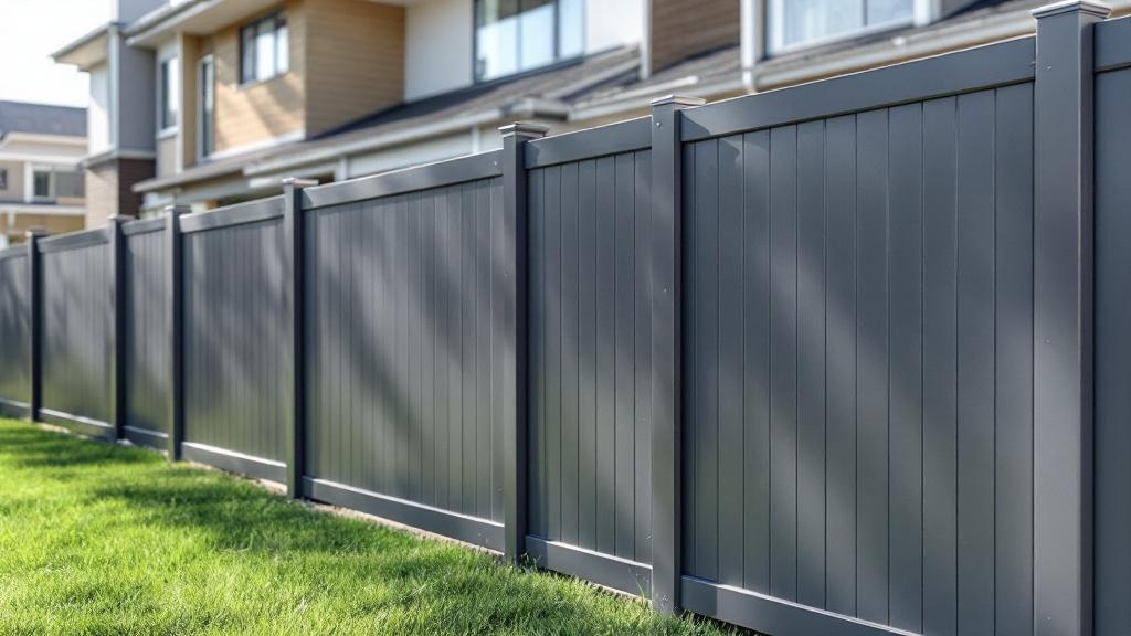 Gray Vinyl Privacy Fence for Hospital Properties - Professional Vinyl Fence by Fencing & Gates contractors