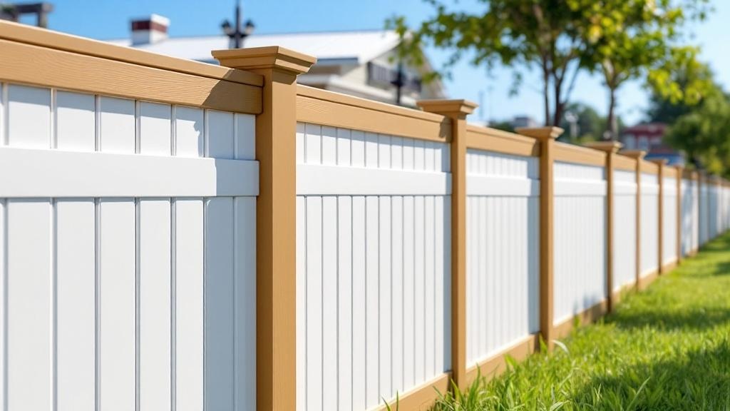 Featured Two-Tone Vinyl Fence - Professional Vinyl Fence by Fencing & Gates contractors