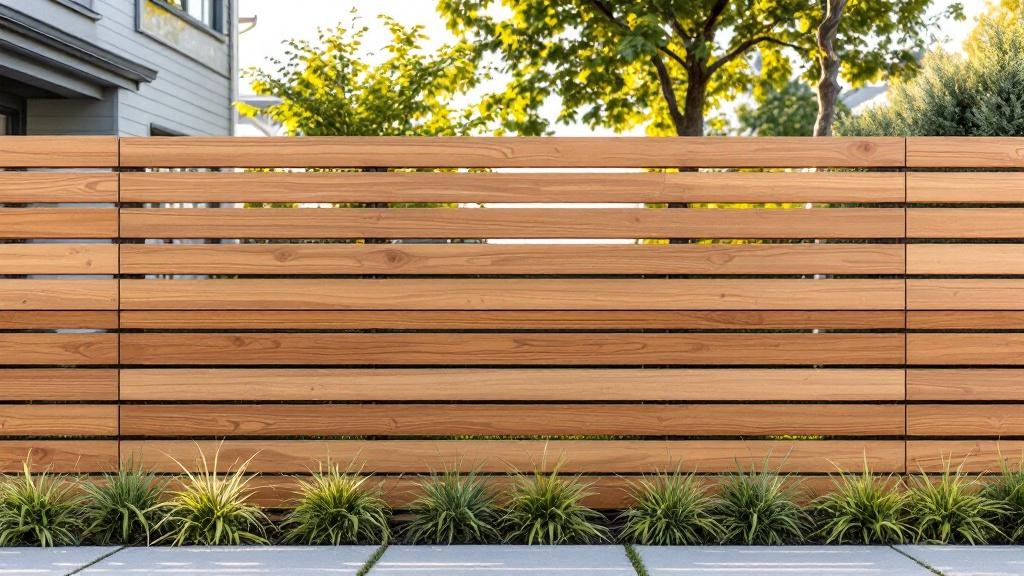 Budget-friendly Horizontal Slat Wood Fence - Professional Wood Fence by Fencing & Gates contractors