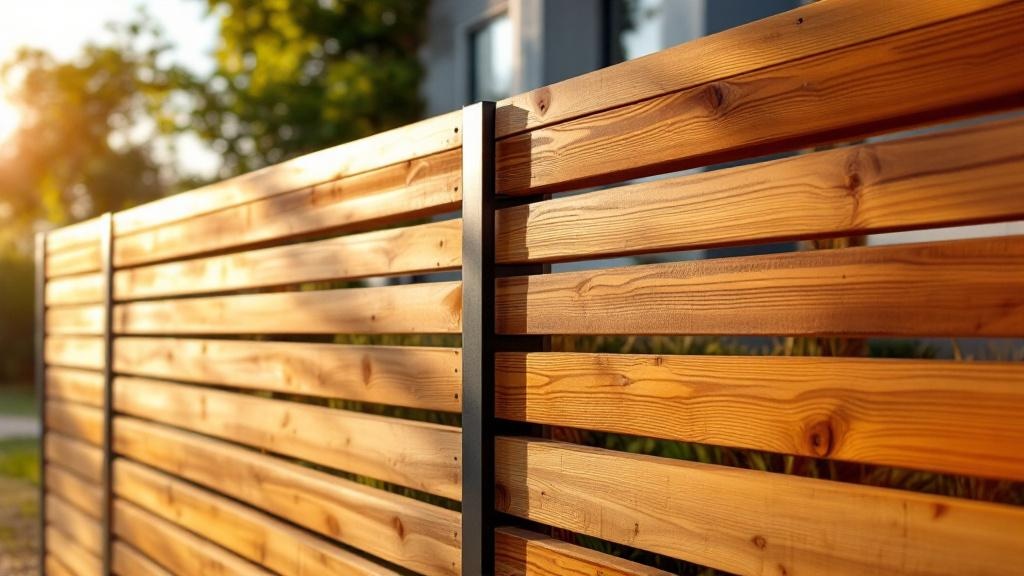 Budget-friendly Horizontal Slat Wood Fence - Professional Wood Fence by Fencing & Gates contractors