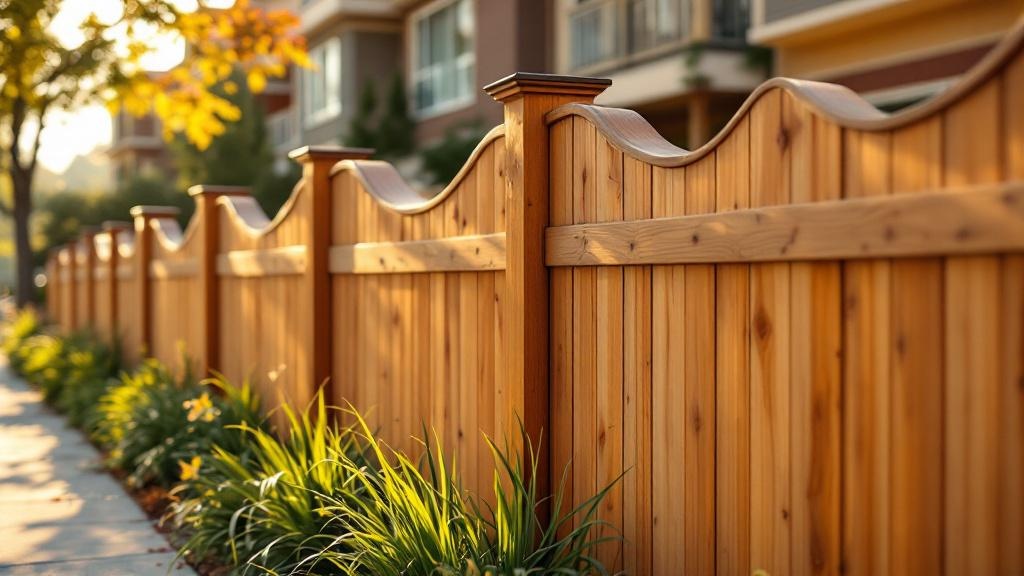 Scalloped Top Wood Fence - Residential - Professional Wood Fence by Fencing & Gates contractors