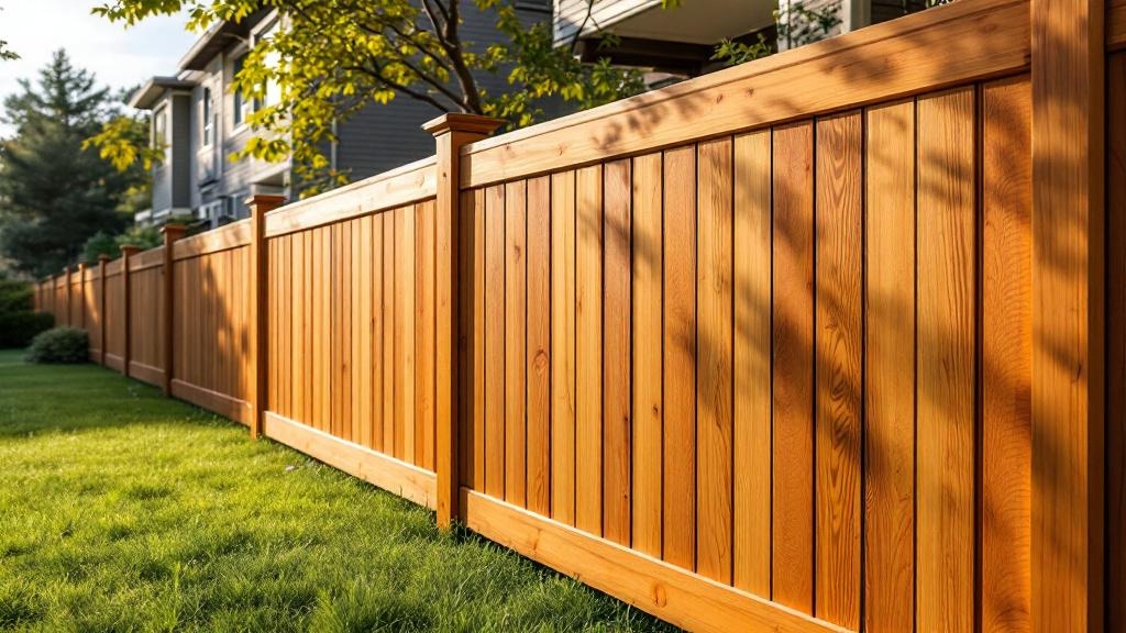 Stained Cedar Fence Project - Professional Wood Fence by Fencing & Gates contractors