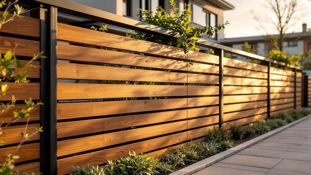 Budget-friendly Horizontal Slat Wood Fence - Professional Wood Fence by Fencing & Gates contractors