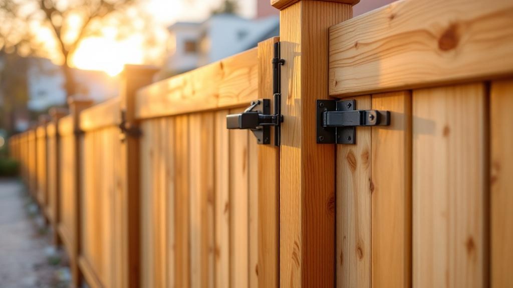 Wood Privacy Gate for Office Properties - Professional Wood Fence by Fencing & Gates contractors