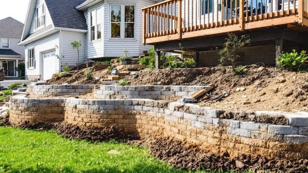 Retaining Wall Block Construction - Professional Hardscaping by Landscaping contractors