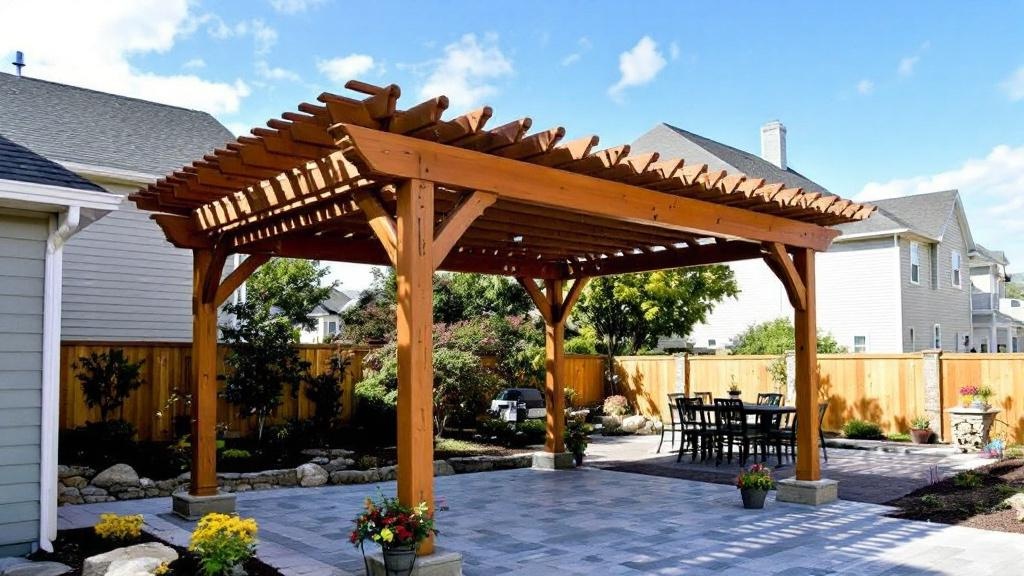 Pergola with Paver Base - Professional Hardscaping by Landscaping contractors