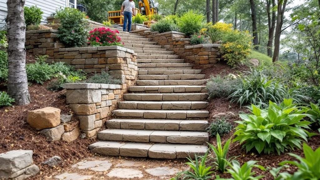 Outdoor Steps Construction - Professional Hardscaping by Landscaping contractors