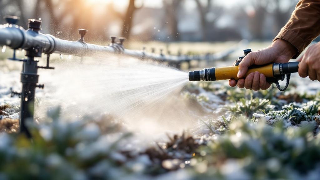 Sprinkler Winterization Blowout - Professional Irrigation by Landscaping contractors