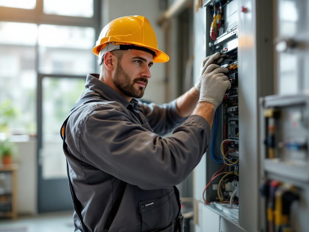 Certified electrician performing a safe and efficient electrical panel upgrade