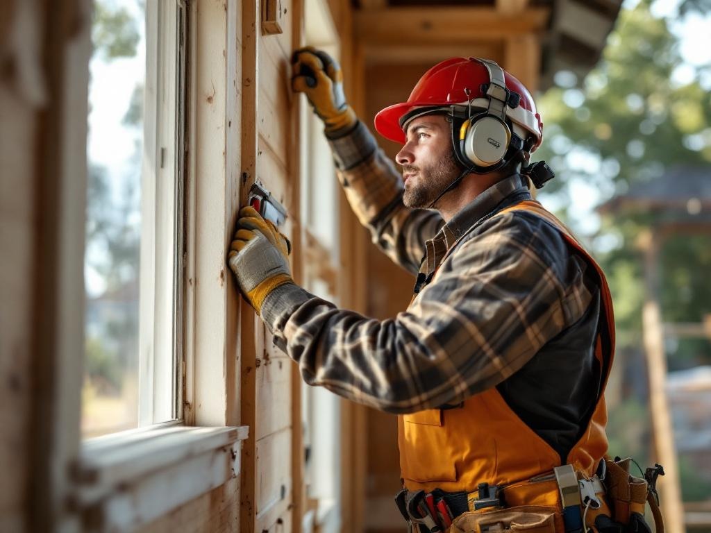 Experienced general contractor working on a professional home addition project