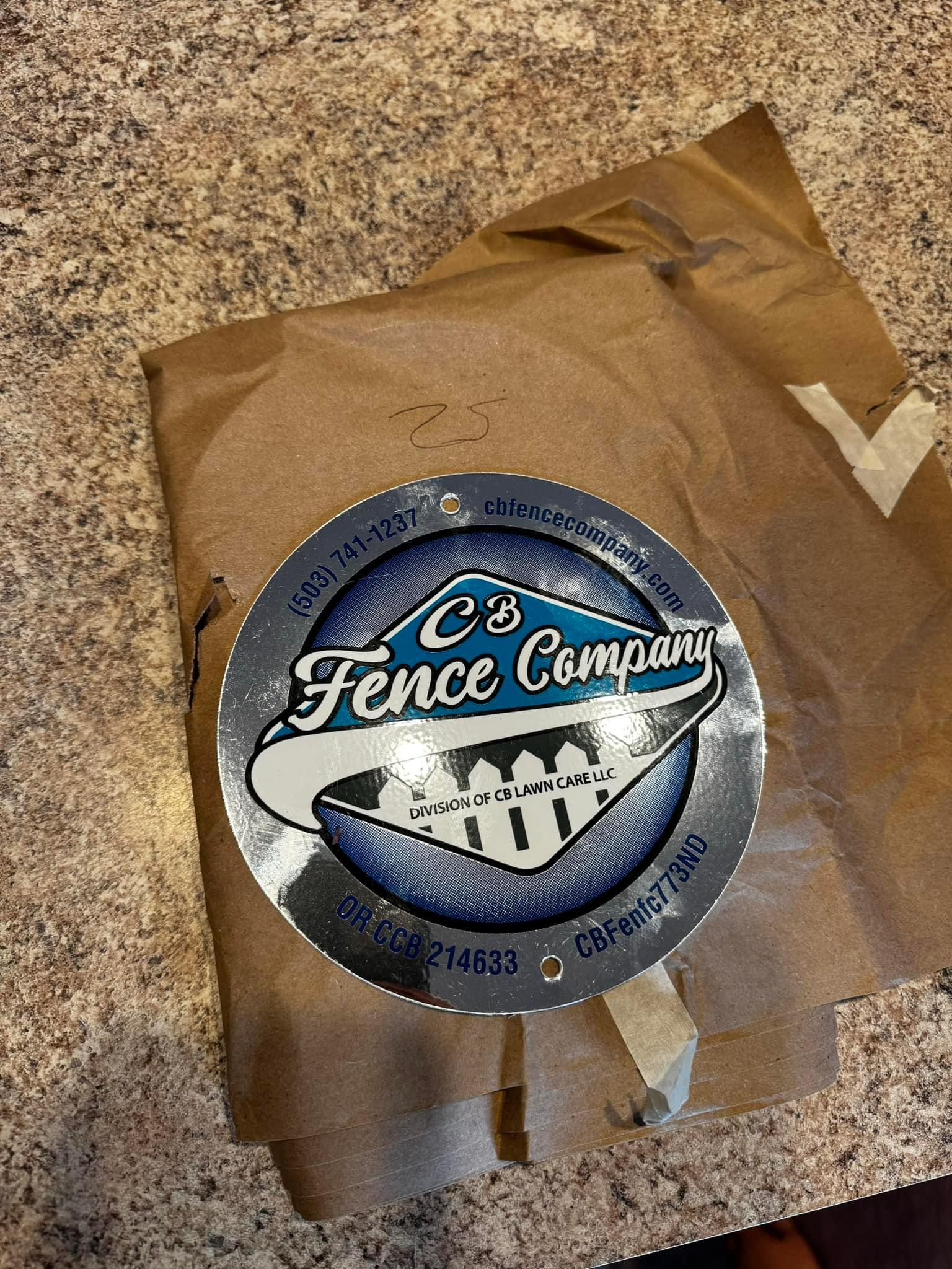 blue circle Fence Sign