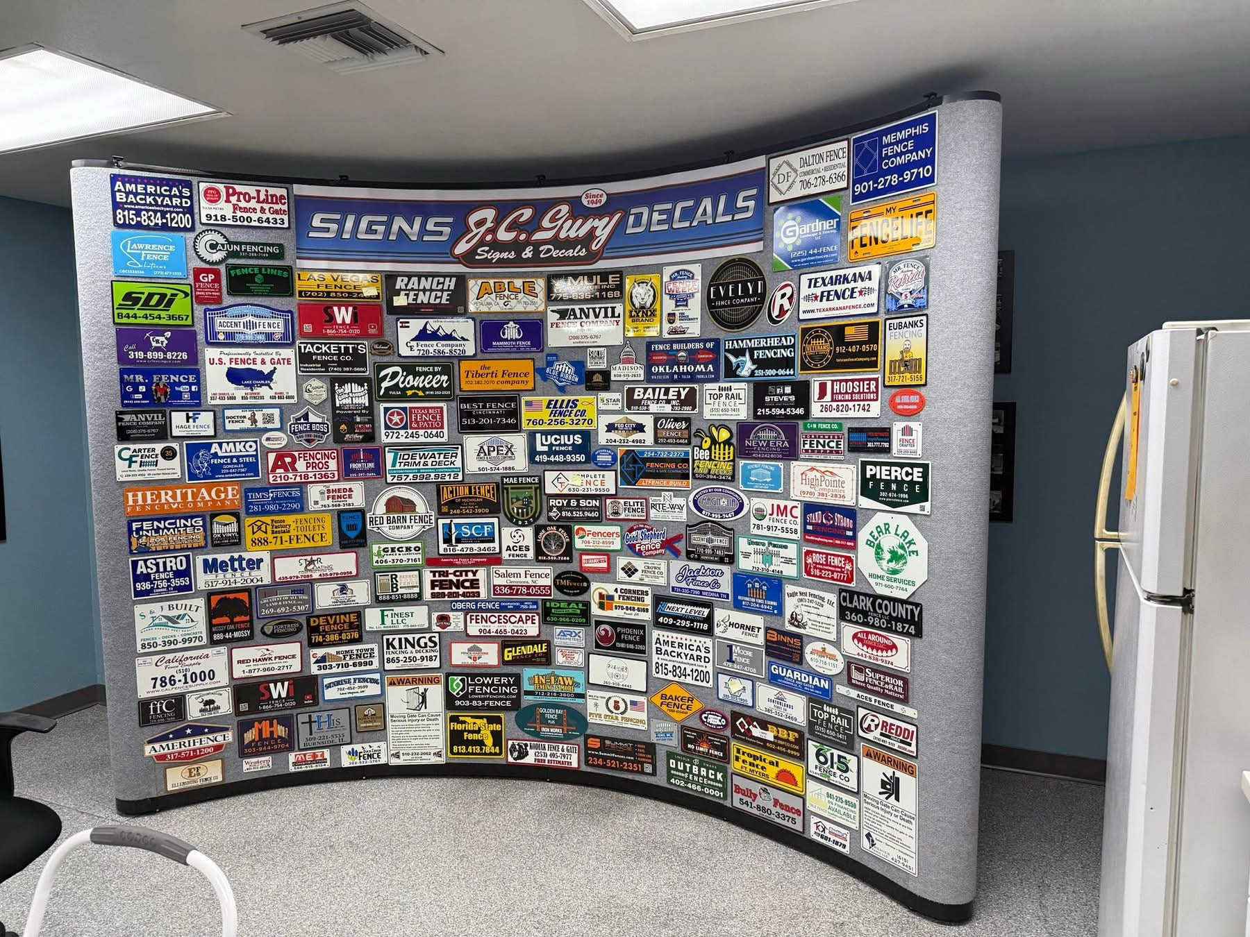 Custom blue and red rectangle sign for other businesses