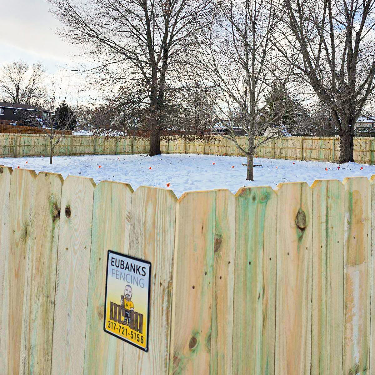 black rectangle Fence Sign
