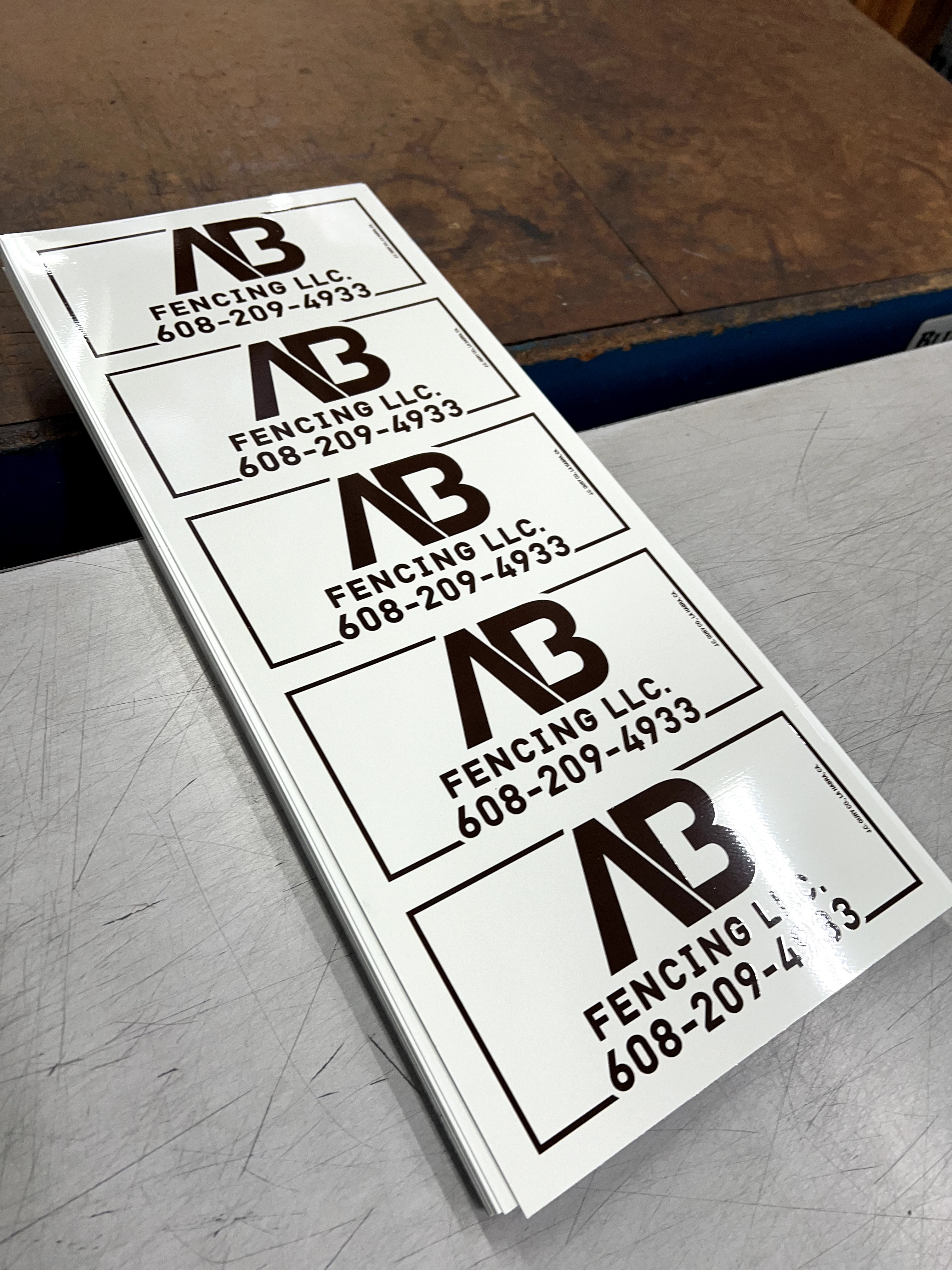 black rectangle Fence Sign