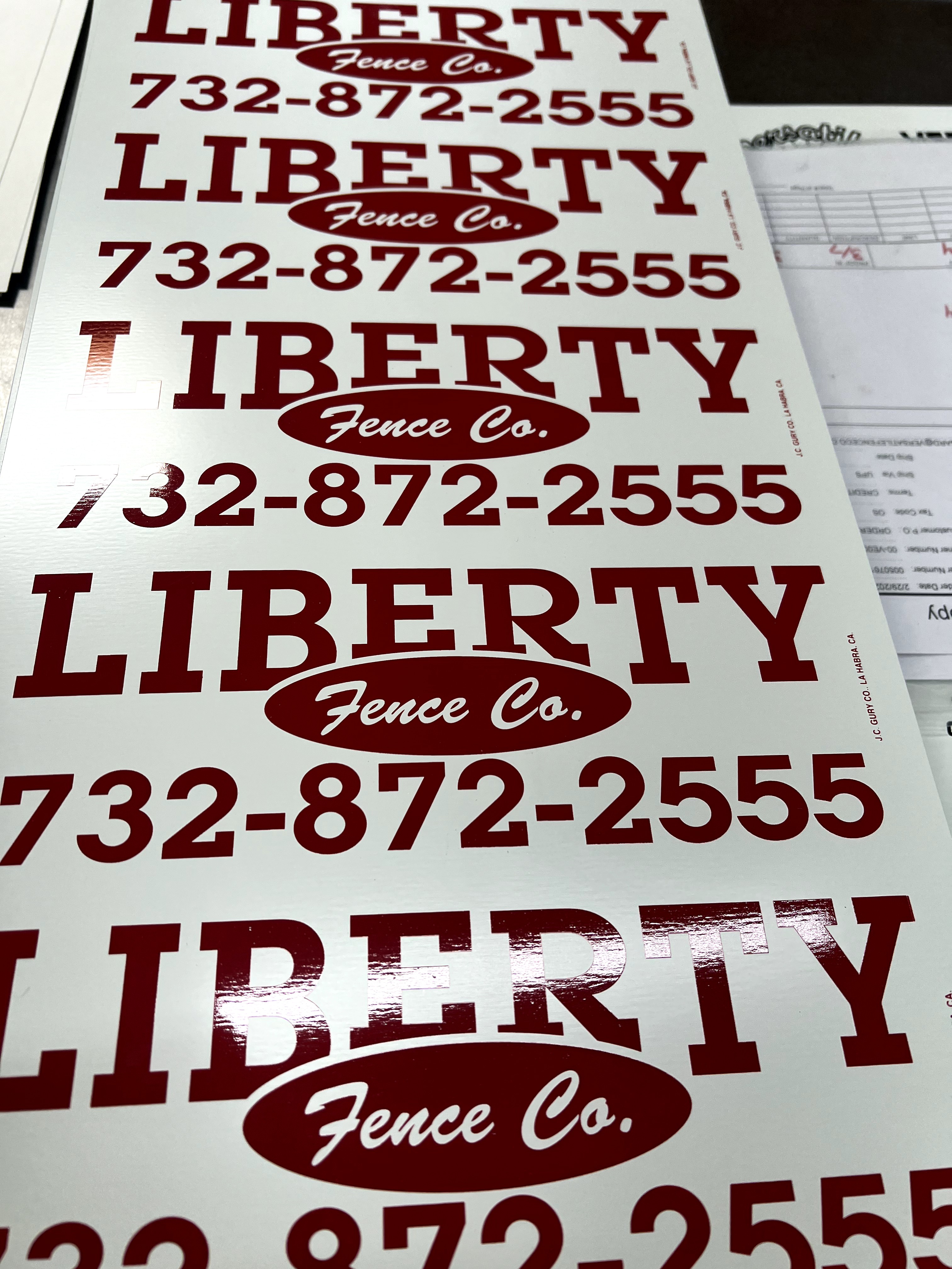 red rectangle Fence Sign