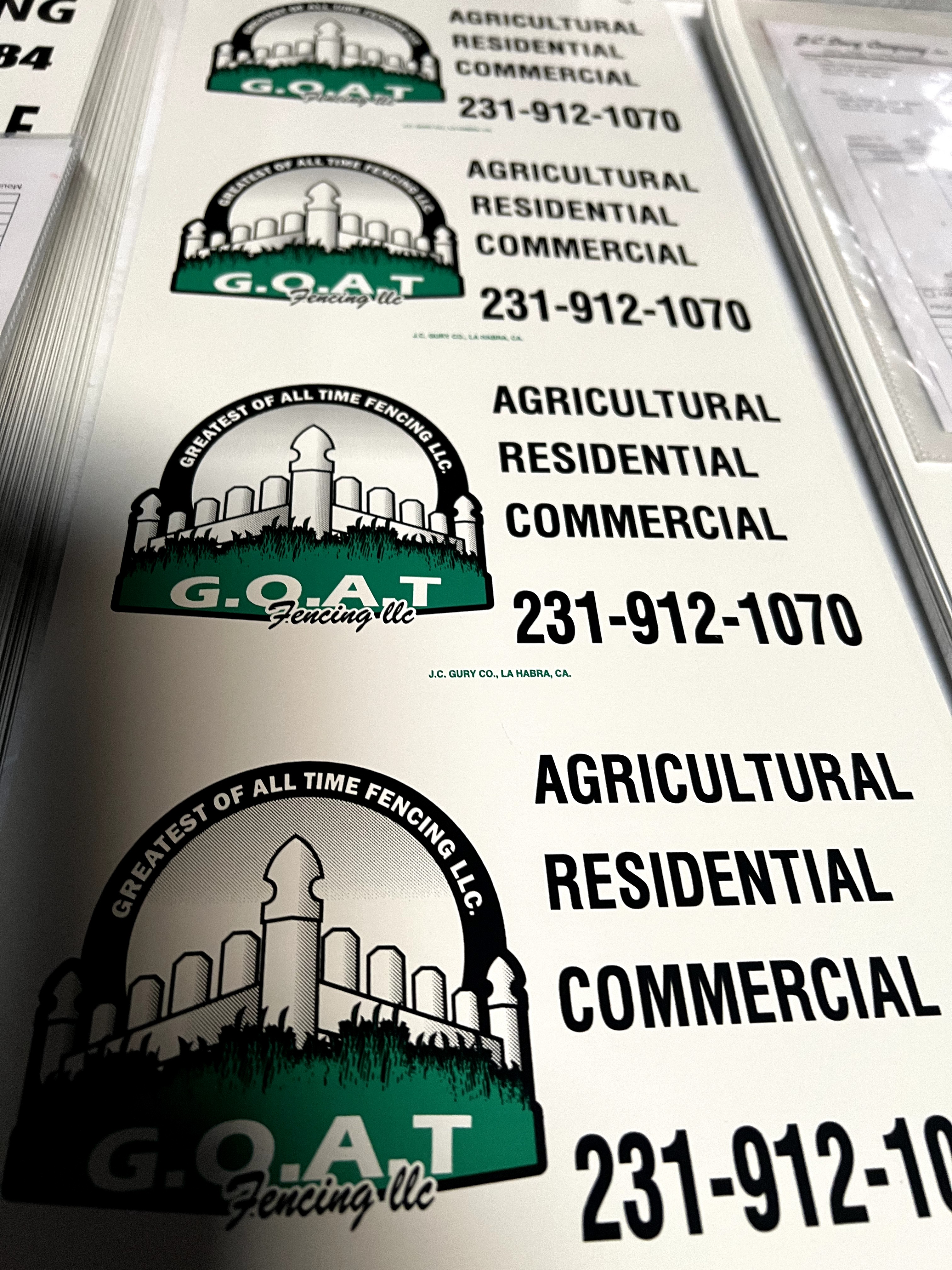 black rectangle Fence Sign